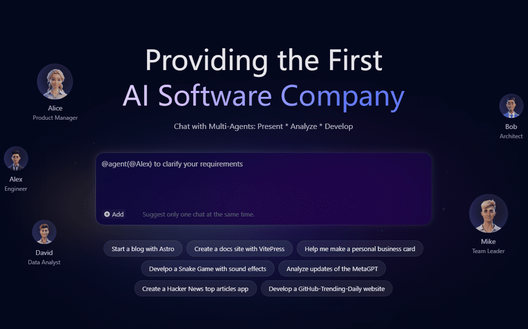 MetaGPT: Multi-Agent Collaboration Framework, Building AI Software Development Teams for Natural Language Programming